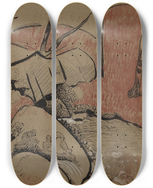 Triptych art skateboard deck of Paul Srusier Rivire Dargent Au Huelgoat by Paul Serusier (1864-1927)