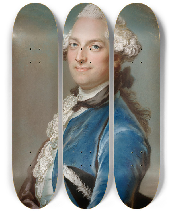 Triptych art skateboard deck of Gustaf Lundberg The Poet Gustaf Fredrik Gyllenborg by Gustaf Lundberg (1695-1786)