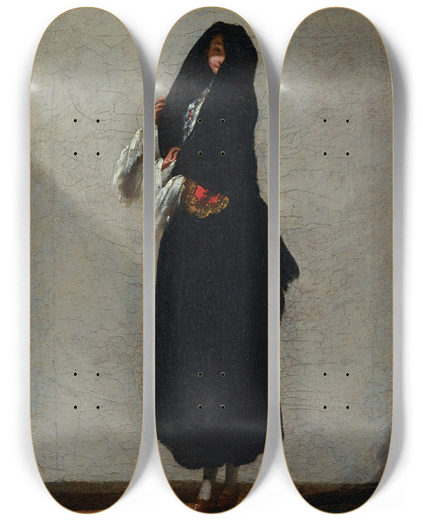 Triptych art skateboard deck of Jean Barbault The Venetian by Jean Barbault (1718-1762)