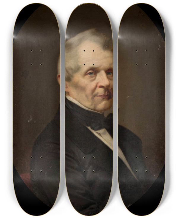 Triptych art skateboard deck of Antoni Murzynowski Portrait Of Rafa Hadziewicz by Antoni Murzynowski (1818-1896)