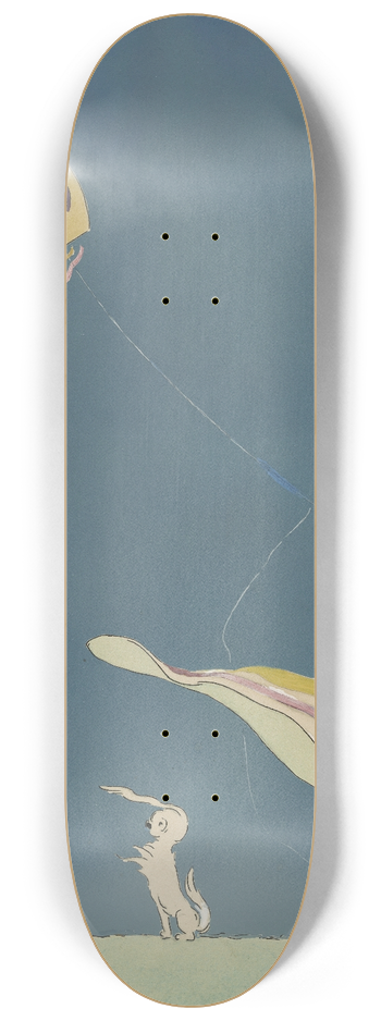Ethel Plummer - Girl with kite and dog 8.25 inch art skate deck
