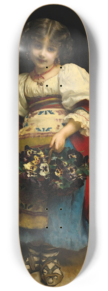 Etienne Adolphe Piot - A Basket Of Flowers 8.25 inch art skate deck