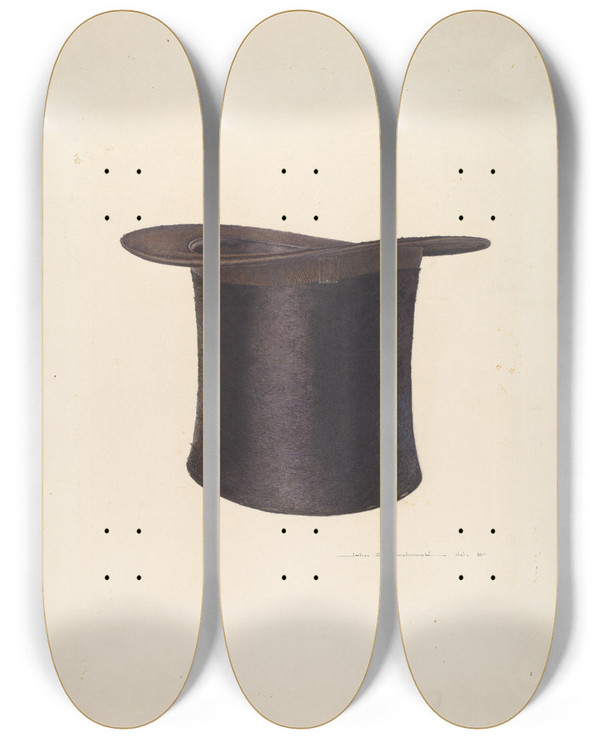 Triptych art skateboard deck of John Swientochowski High Silk Hat by John Swientochowski