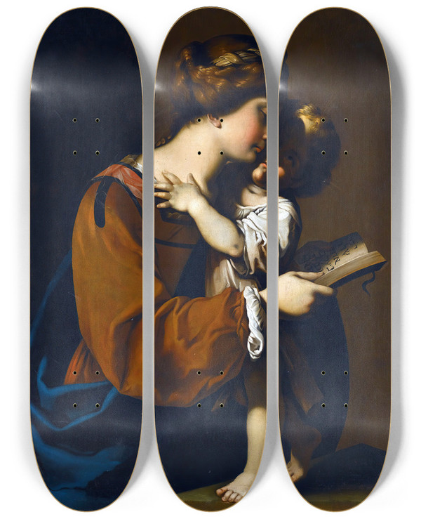 Triptych art skateboard deck of Antiveduto Gramatica The Madonna And Child by Antiveduto Gramatica (1571-1626)