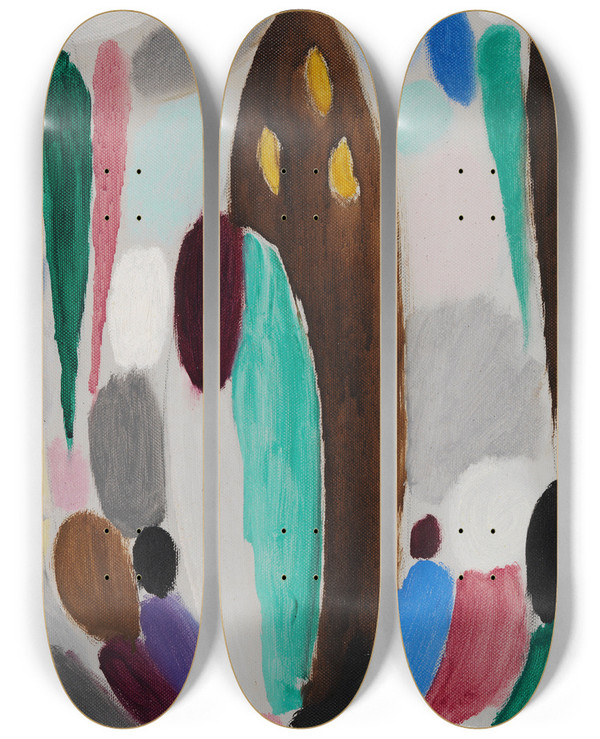 Triptych art skateboard deck of Alexej Von Jawlensky Ascona Variation by Alexej Von Jawlensky (1864-1941)