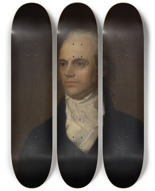 Triptych art skateboard deck of John Vanderlyn Aaron Burr by John Vanderlyn (1775-1852)