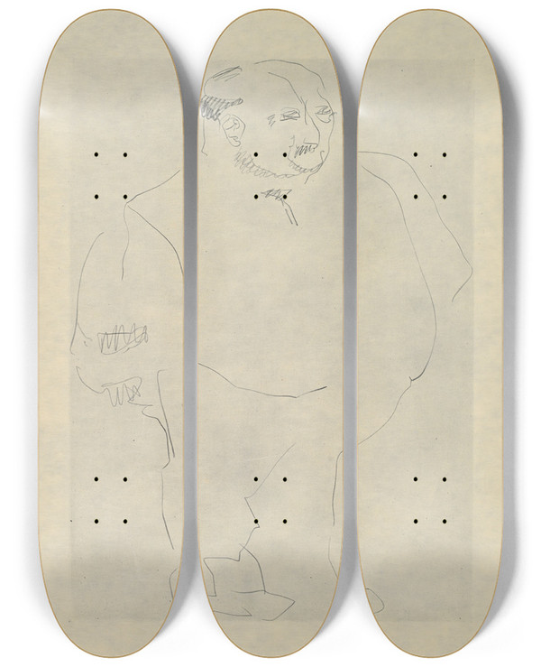 Triptych art skateboard deck of Henri Gaudierbrzeska H Gaudierbrzeska 18911915 Pl02 by Henri Gaudier-Brzeska (1891-1915)