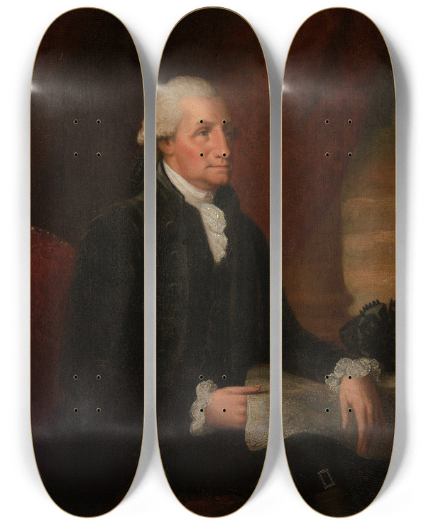 Triptych art skateboard deck of Edward Savage George Washington_2 by Edward Savage (1761-1817)