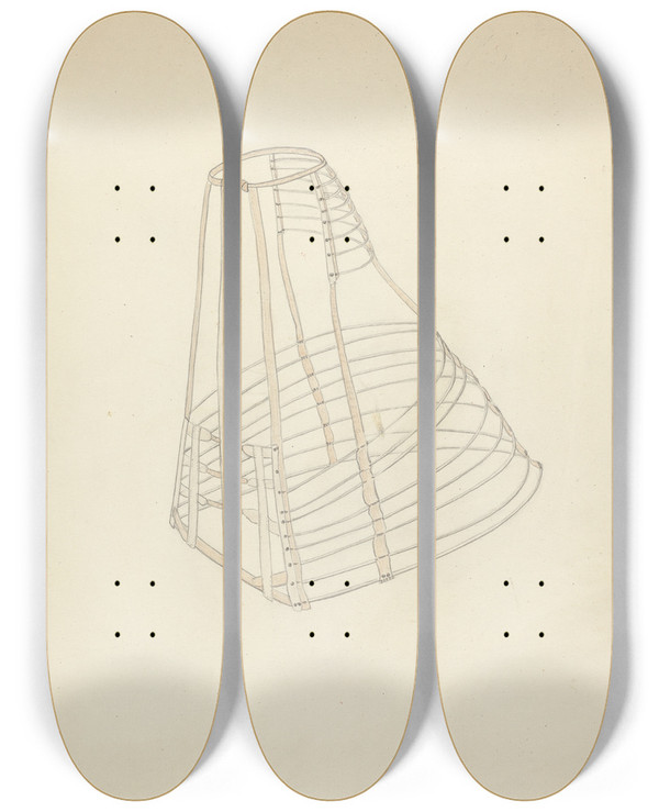 Triptych art skateboard deck of Jean Gordon Hoop by Jean Gordon