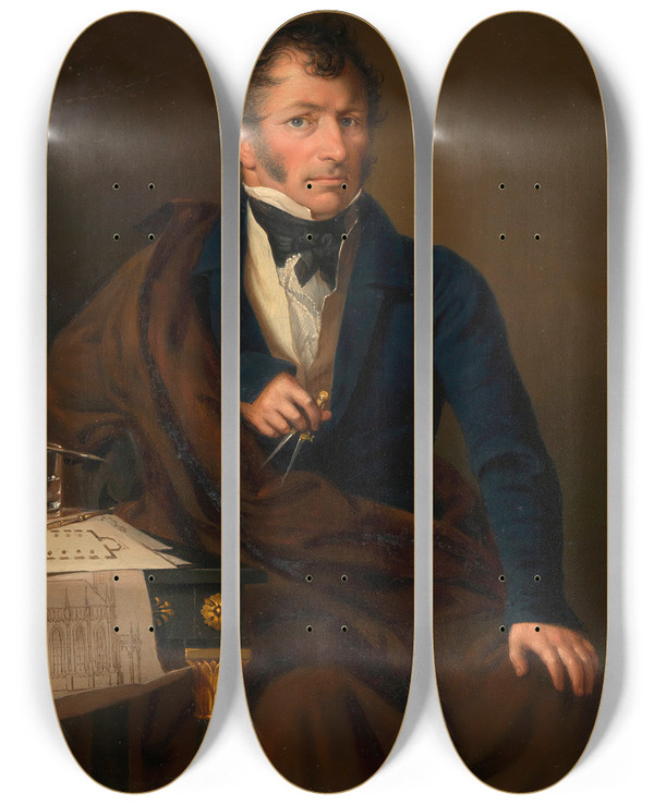Triptych art skateboard deck of Josef Ziegler Franz Ii Jger Architekt by Josef Ziegler (1785-1852)