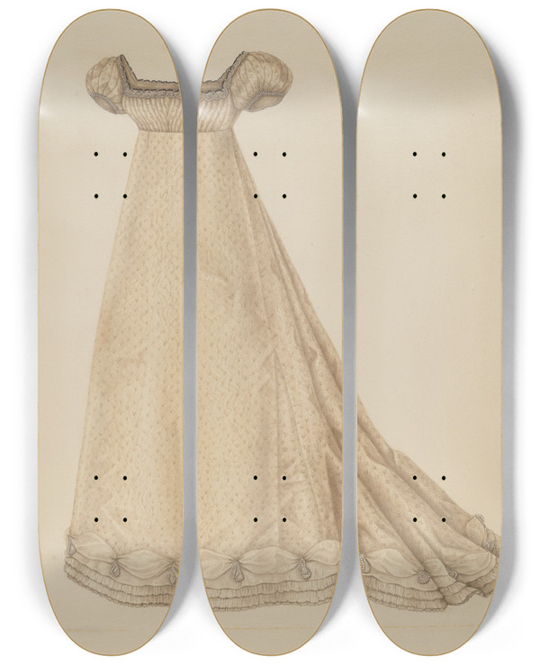 Triptych art skateboard deck of Gertrude Lemberg Wedding Dress_1 by Gertrude Lemberg (20-)