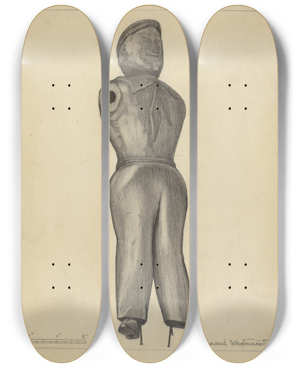 Triptych art skateboard deck of Bernard Westmacott Whirligig_3 by Bernard Westmacott