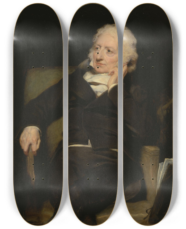 Triptych art skateboard deck of George Henry Harlow Henry Fuseli by George Henry Harlow (1787-1819)