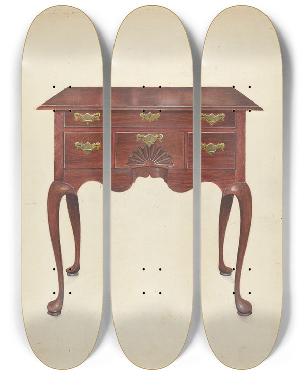 Triptych art skateboard deck of Louis Annino Lowboy by Louis Annino