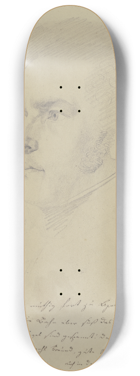 Eugen Eduard Schffer - Bildnis und aufmunternde Zeilen eines F. J. Debelmann 8.25 inch art skate deck