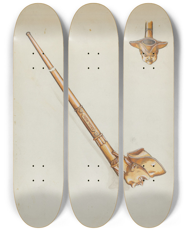 Triptych art skateboard deck of Mabel Ritter Pipe_2 by Mabel Ritter