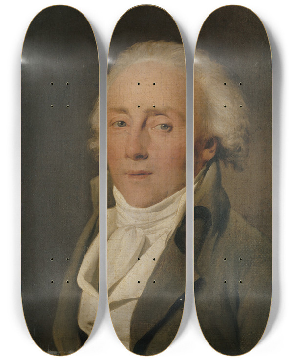 Triptych art skateboard deck of Louis Lopold Boilly Portrait De Jeanbaptiste Corsse 17601815 Acteur by Louis Leopold Boilly (1761-1845)