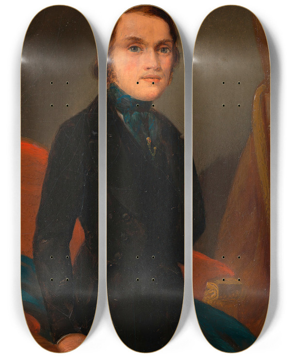 Triptych art skateboard deck of Josef Proksch Karl Heinrich Spitzer by Josef Proksch (19-)
