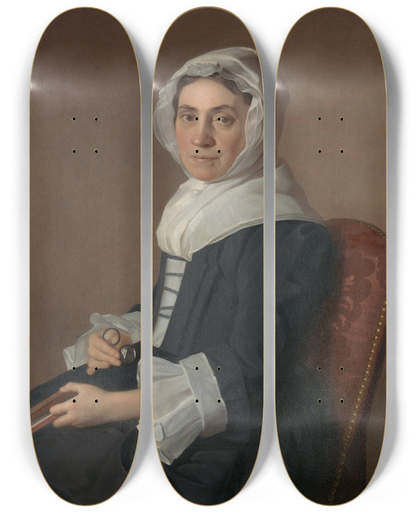 Triptych art skateboard deck of Allan Ramsay Mary Adam by Allan Ramsay (1713-1784)