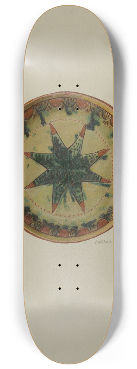 Eugene Shellady - Pa. German Small Plate 8.25 inch art skate deck