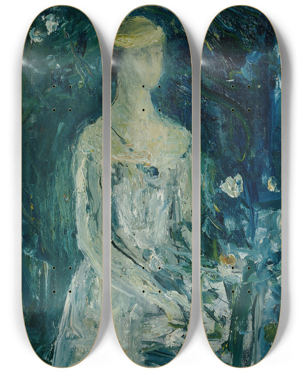 Triptych art skateboard deck of Wilhelm Thny Die Frau Des Knstlers by Wilhelm Thony (1888-1949)