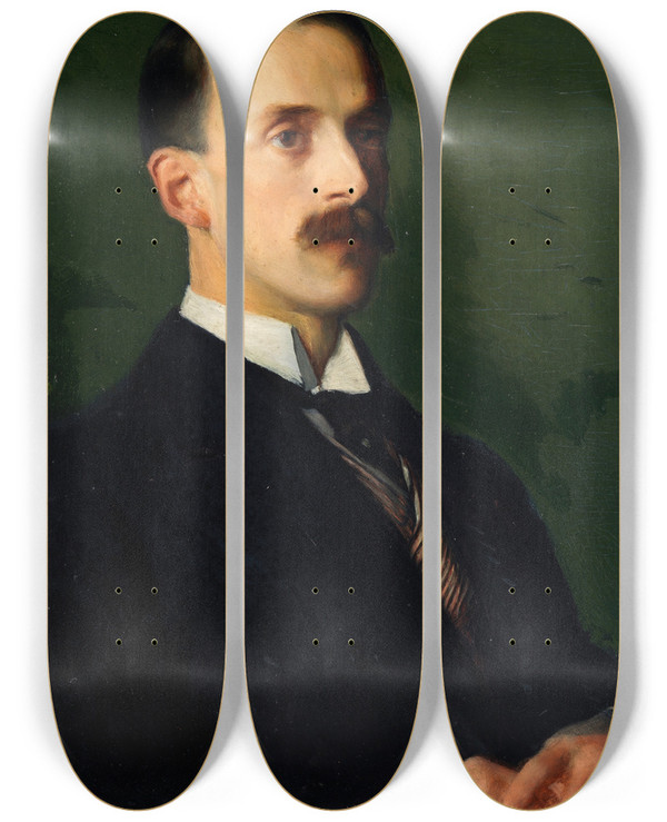 Triptych art skateboard deck of Sarah Cecilia Harrison Portrait Of Sir Hugh Lane 18651915 Director Of The National Gallery Of Ireland 19141915 by Sarah Cecilia Harrison (1863-1941)
