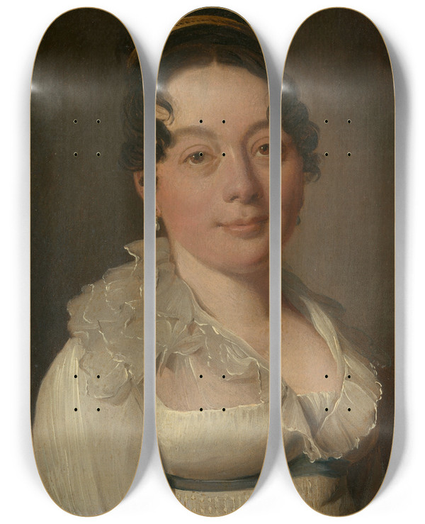Triptych art skateboard deck of Louis Lopold Boilly Portrait Of A Woman_1 by Louis Leopold Boilly (1761-1845)