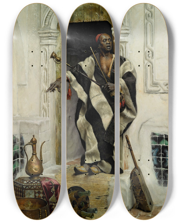 Triptych art skateboard deck of Ludwig Deutsch The Dellal Cairo by Ludwig Deutsch (1855-1935)