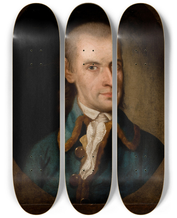 Triptych art skateboard deck of Micha Stachowicz Portrait Of Jacek Przybylski by Michal Stachowicz (1768-1825)