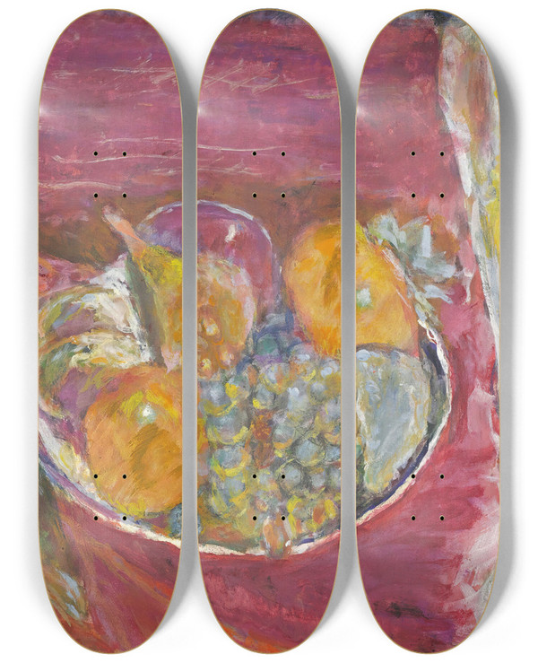 Triptych art skateboard deck of Pierre Bonnard Les Raisins by Pierre Bonnard (1867-1947)