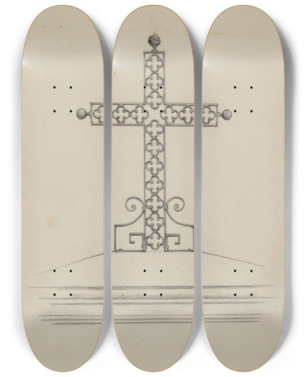 Triptych art skateboard deck of Arelia Arbo Cross by Arelia Arbo