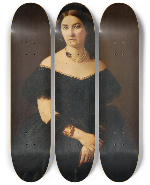 Triptych art skateboard deck of Alexandra Von Berckholtz Freifrau Offensandt Von Berckholtz by Alexandra Von Berckholtz