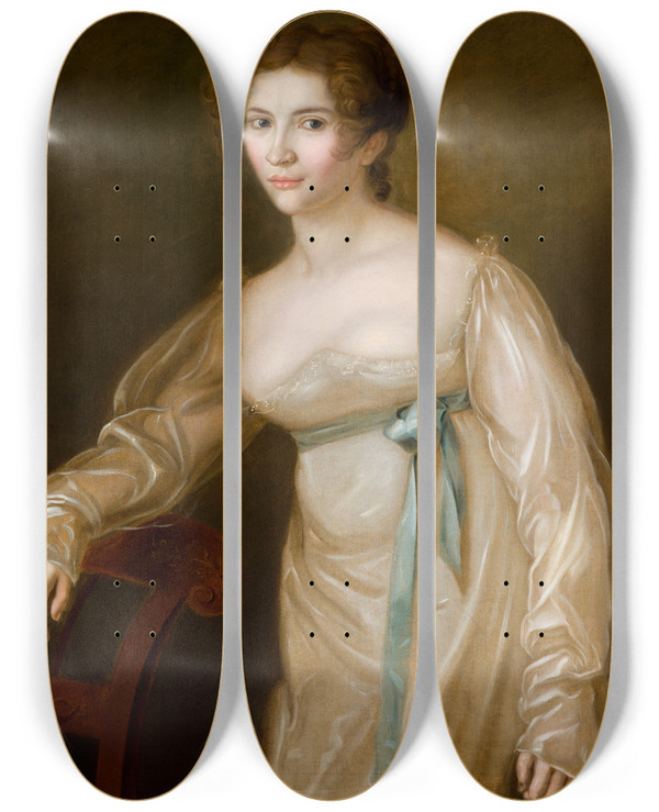 Triptych art skateboard deck of Jzef Rejchan Portrait Of Apolonia Kamiska Ne Sokoowska by Jozef Rejchan (1762-1818)