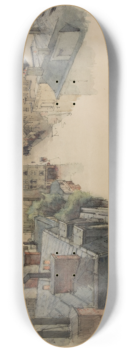 Eugne Bjot - Paris vu des hauteurs de Montmartre. 8.25 inch art skate deck