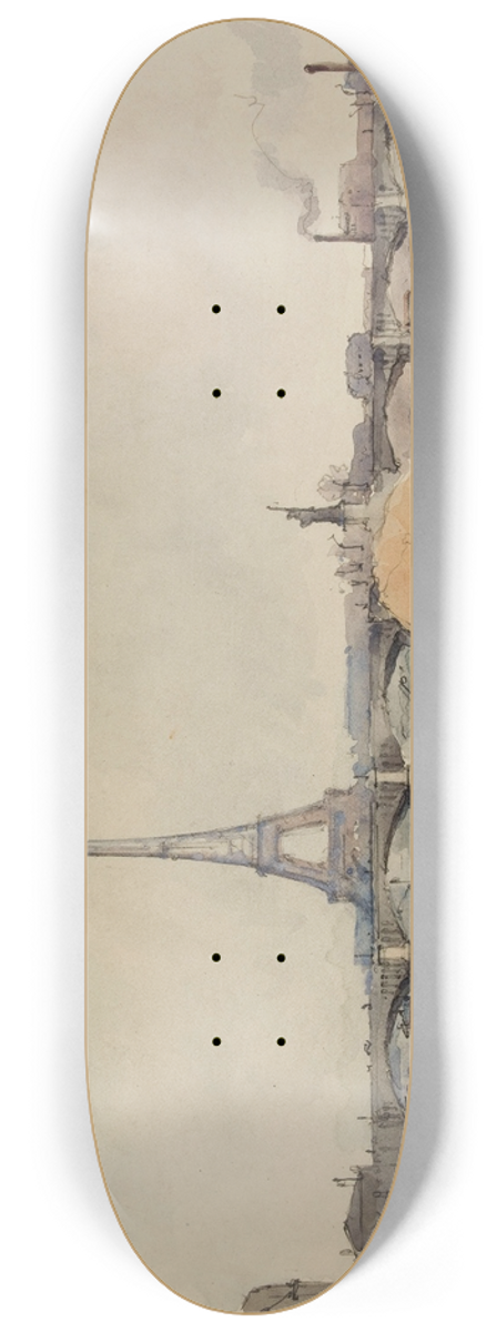Eugne Bjot - Vue du quai dAuteuil et du pont de Grenelle 8.25 inch art skate deck