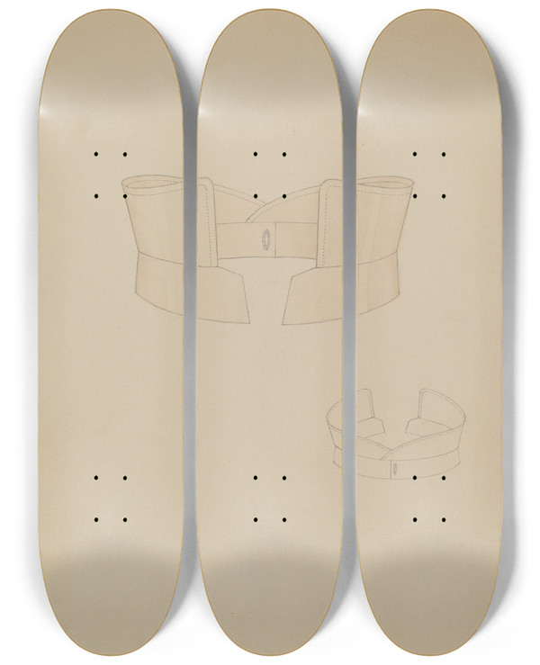 Triptych art skateboard deck of Henry De Wolfe Collar_2 by Henry De Wolfe