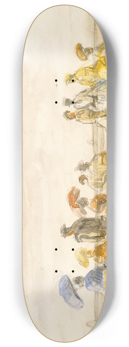 Eugne Boudin - Figures on the Beach at Trouville 8.25 inch art skate deck