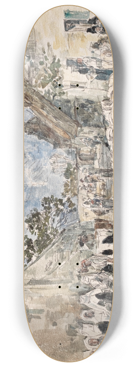 Eugne Boudin - Foire  Plougastel 8.25 inch art skate deck
