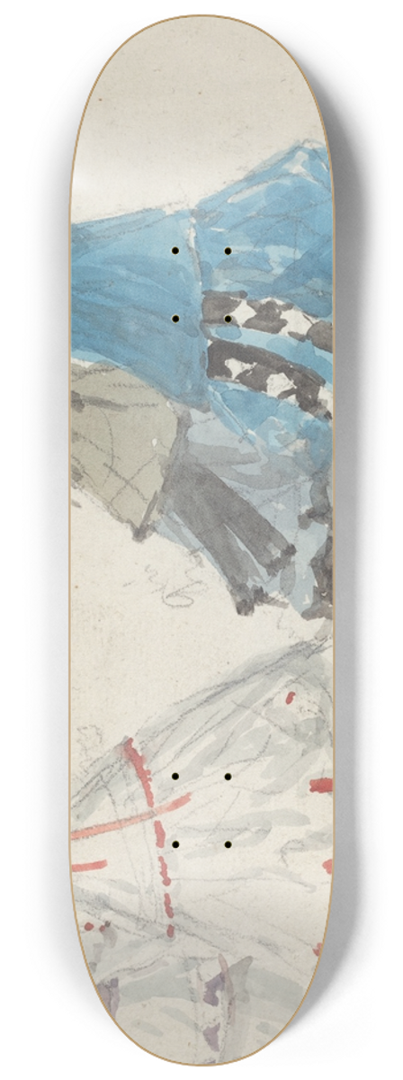 Eugne Boudin - Four Ladies in Crinolines Walking at Trouville 8.25 inch art skate deck