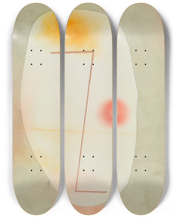 Triptych art skateboard deck of Paul Klee Untitledkopf by Paul Klee (1879-1940)