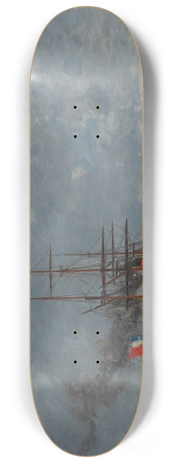 Eugne Boudin - Le Havre, navires en pleine mer 8.25 inch art skate deck