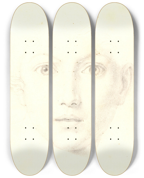 Triptych art skateboard deck of Christian Gottlieb Kratzensteinstub Studiehoved Af Alpins Sn by Christian Gottlieb Kratzenstein Stub 2 (1783-1816)