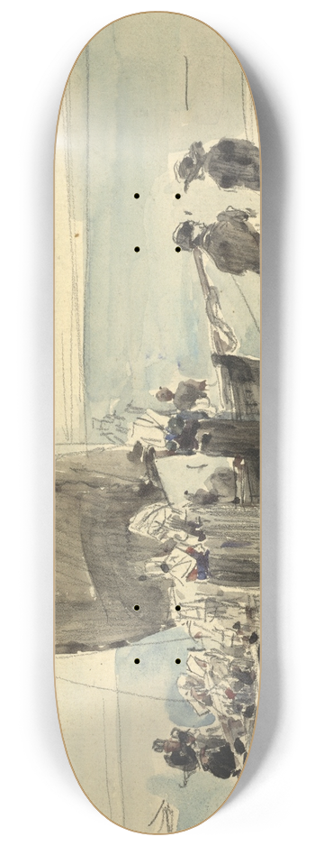 Eugne Boudin - Loading the Boats 8.25 inch art skate deck