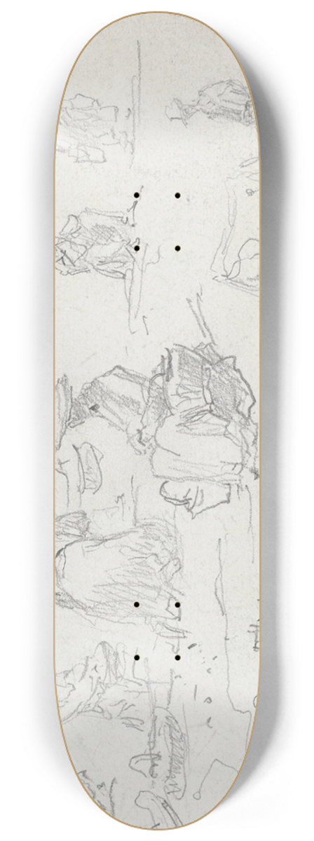 Eugne Boudin - Peasants and Cows (recto) 8.25 inch art skate deck