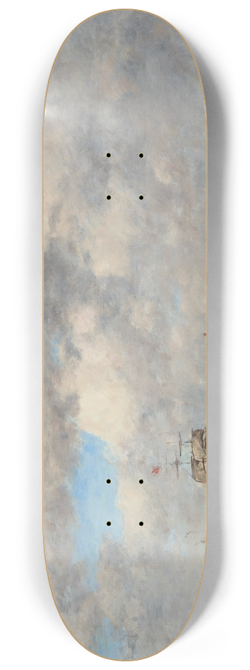 Eugne Boudin - Pleine mer, Les lamaneurs 8.25 inch art skate deck