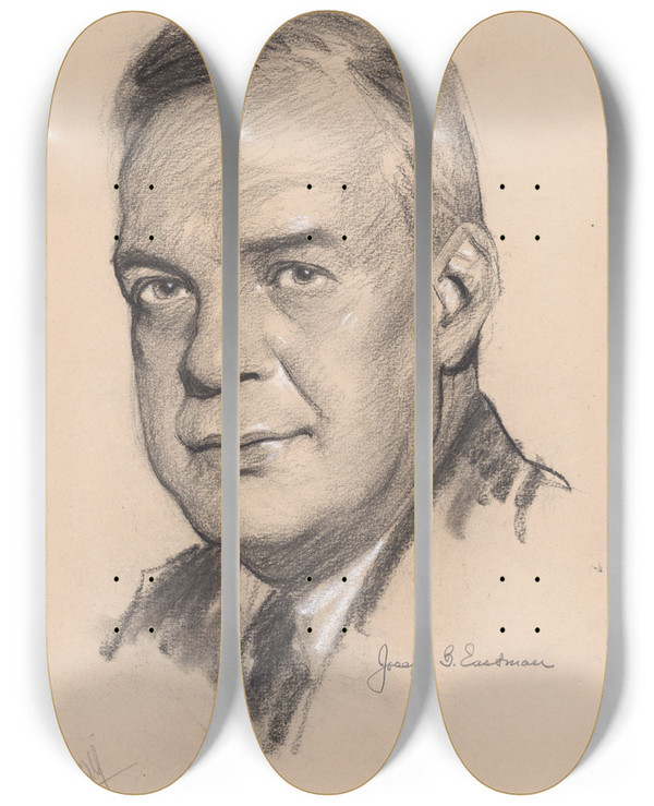 Triptych art skateboard deck of Samuel Johnson Woolf Joseph Bartlett Eastman by Samuel Johnson Woolf (1880-1948)
