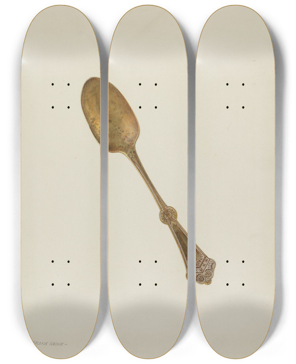 Triptych art skateboard deck of Frank M Keane Dessert Spoon by Frank M Keane