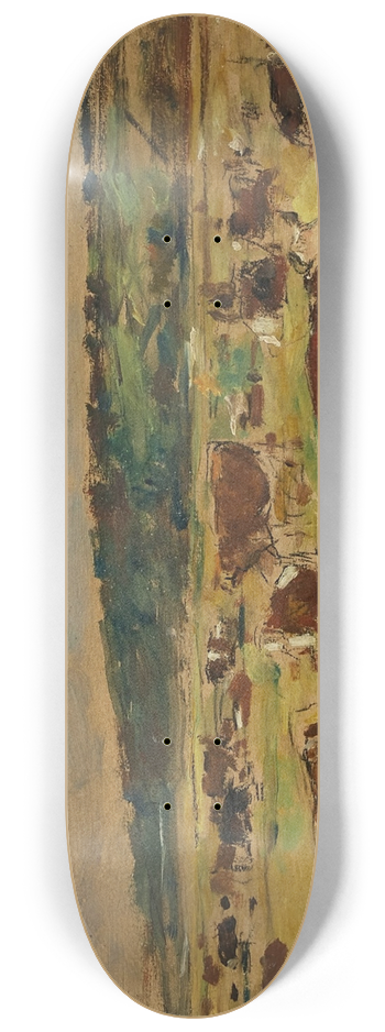 Eugne Boudin - Vaches au pturage 8.25 inch art skate deck