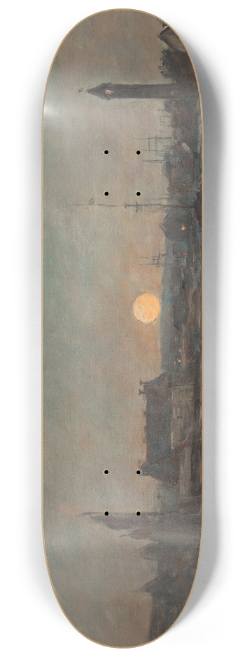 Eugne Boudin - Vue du port de Trouville au crpuscule 8.25 inch art skate deck