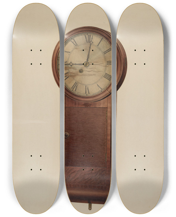 Triptych art skateboard deck of Frank Wenger Wall Clock by Frank Wenger (20-)